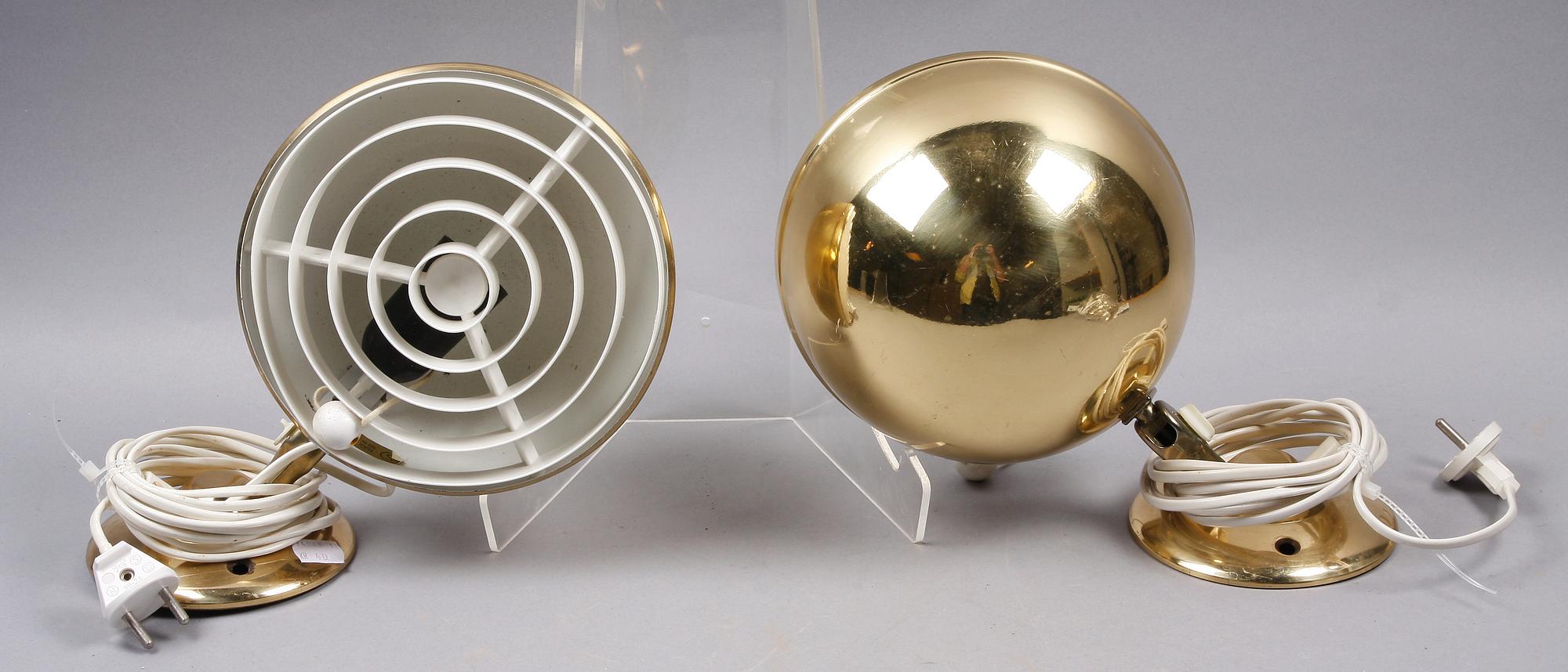 VÄGGARMATURER, ett par, mässing. Elit, Danmark.