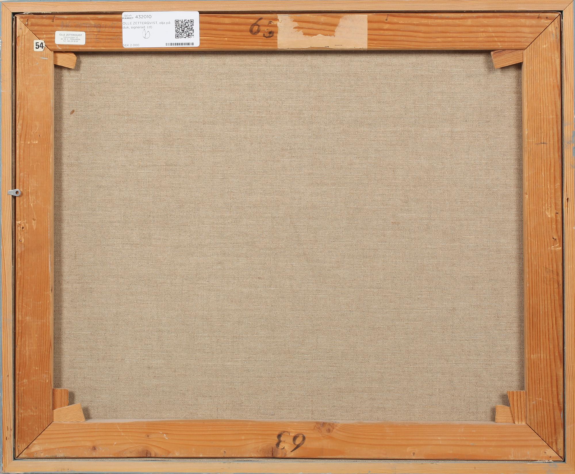 OLLE ZETTERQVIST, olja på duk, signerad och daterad 1986.