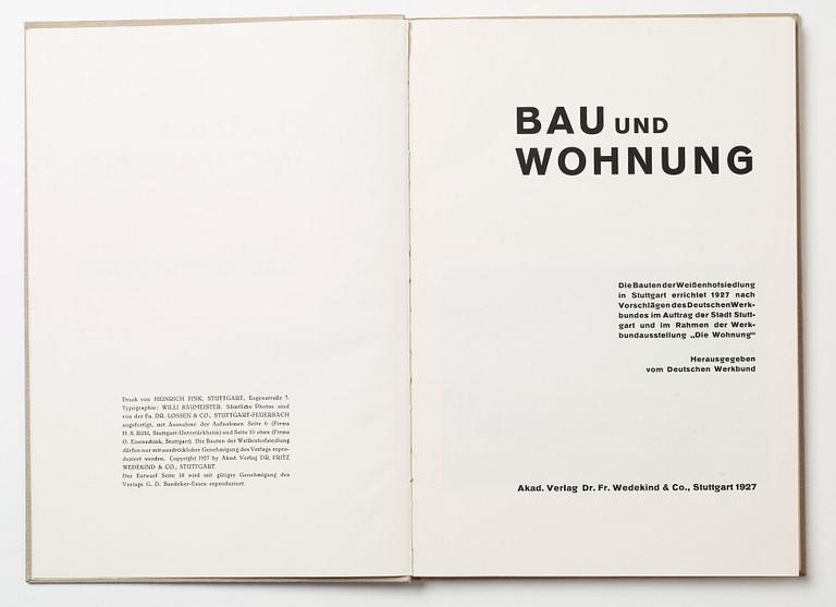 JOSEF FRANK and others. 'Bau und Wohnung'.