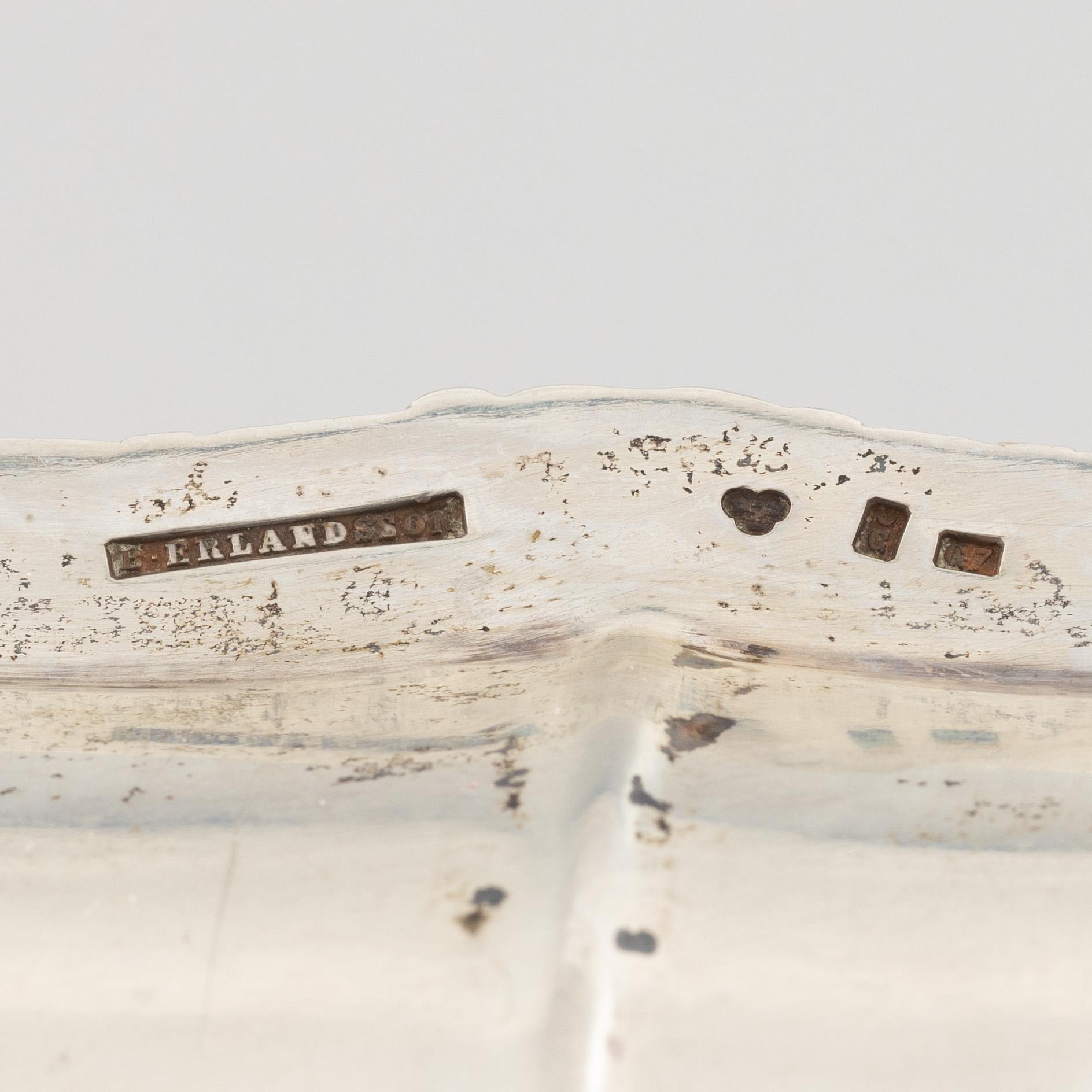 Dish, silver, B Erlandsson, Kristianstad, 1909.