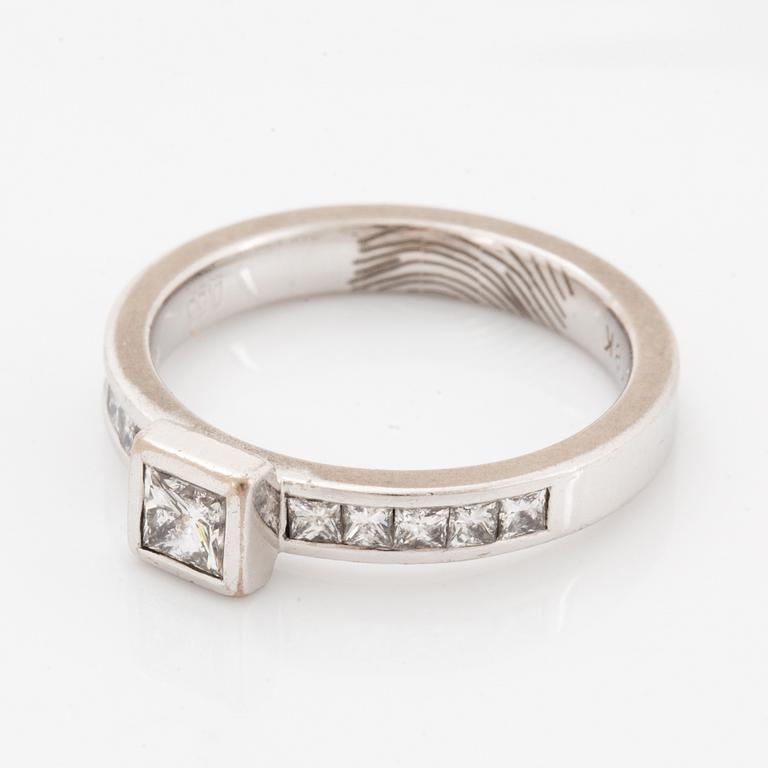 Princess-cut diamond ring.