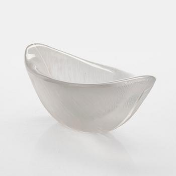 Tapio Wirkkala, taidelasi/malja, "Sulka", signeerattu Tapio Wirkkala Iittala -55.