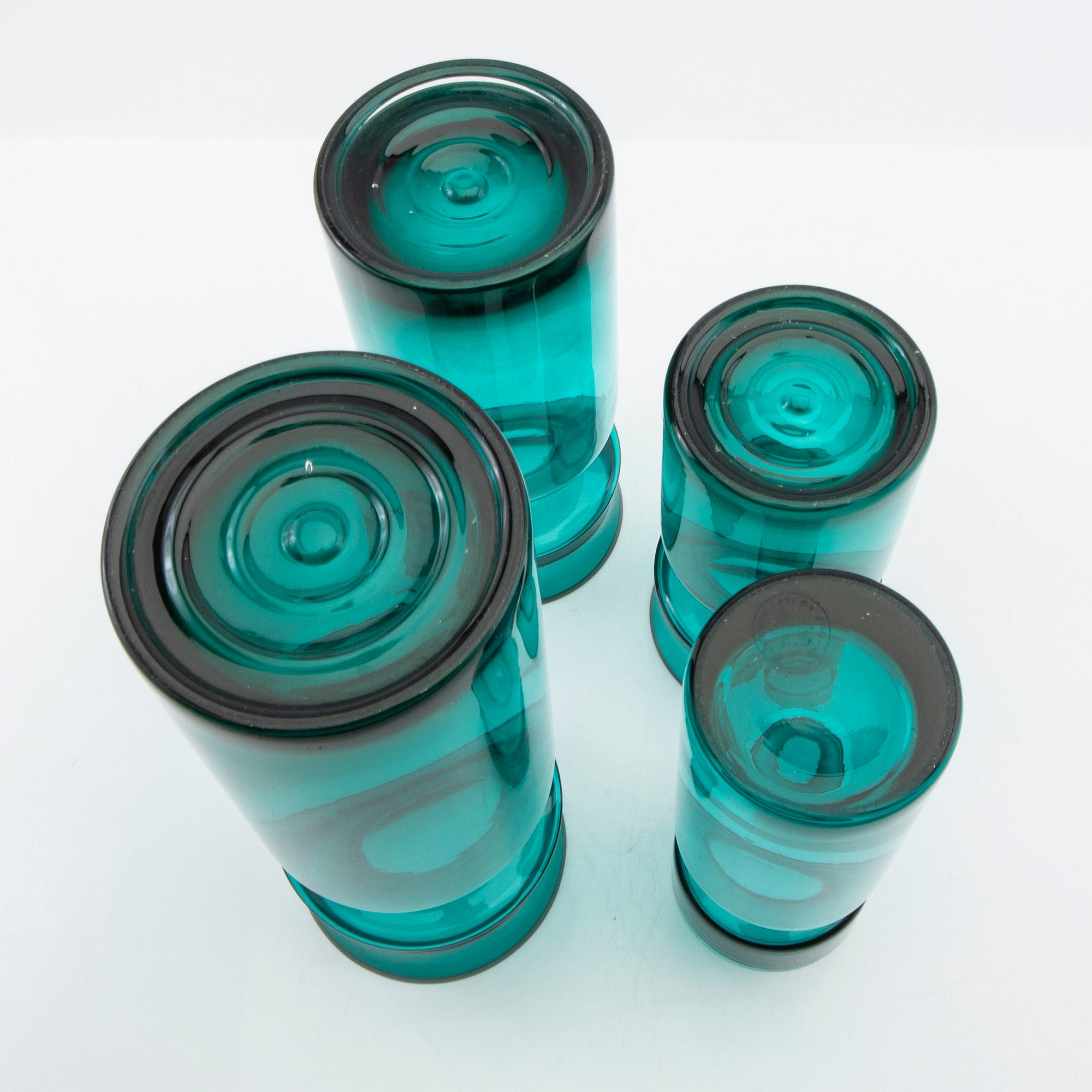 Tamara Aladin, vaser, 4 st, glas, Riihimäen Lasi, 1960/70-tal.