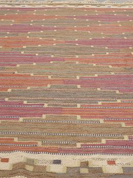 A CARPET, "Bruna heden", flat weave, 306 x 204 cm, signed MMF.