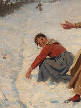 Hans Dahl, Snowball throwing.