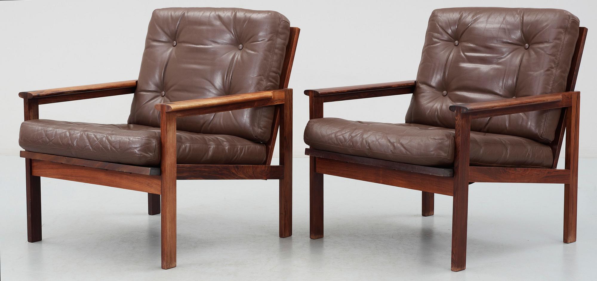 FÅTÖLJER, ett par, 1960/70-tal.