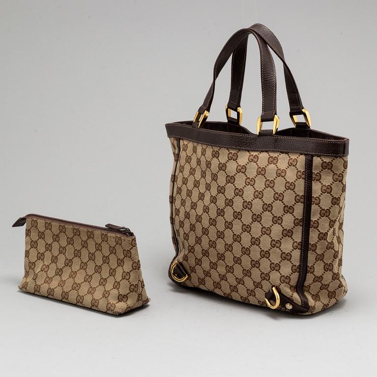 GUCCI, väska och necessär.