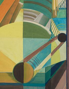 CO Hultén, gouache på kartong och utförd 1937.