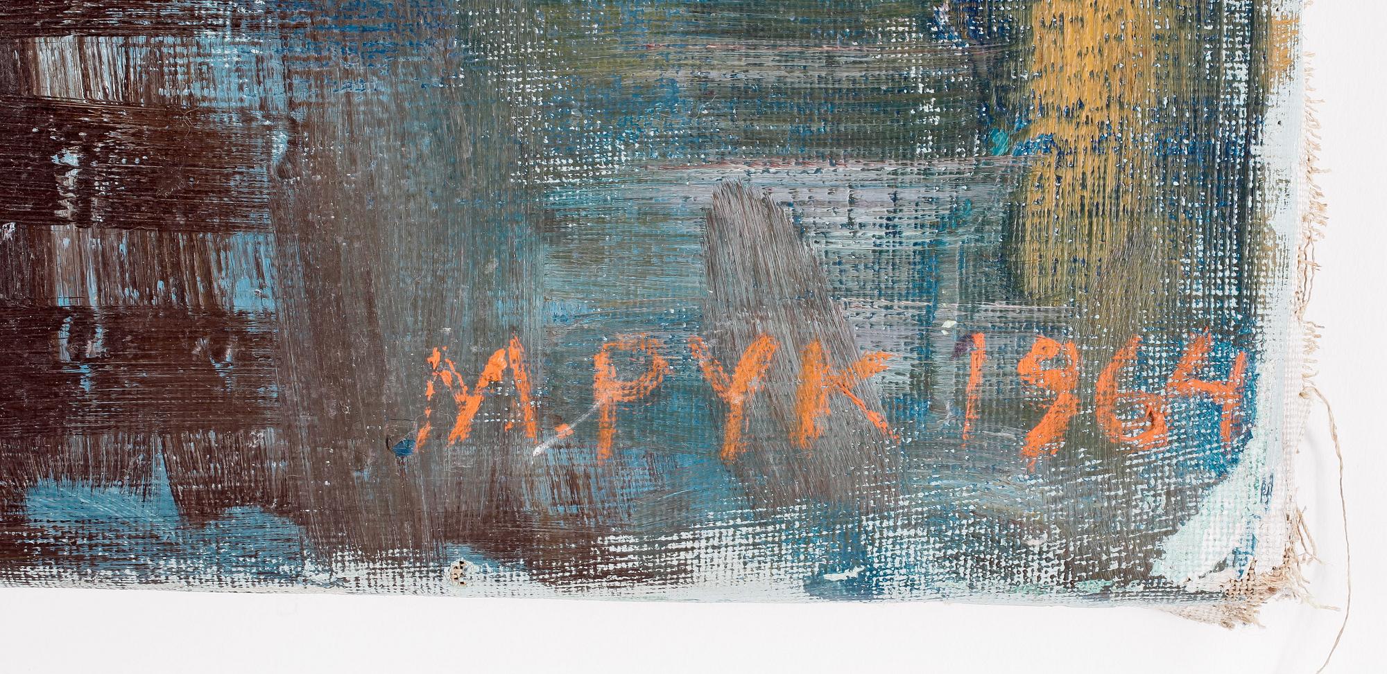 MADELEINE PYK, olja på duk. Signerad M. Pyk och daterad 1964.