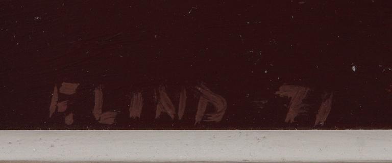 FOLKE LIND, olja på masonitpannå, sign o dat 1971.