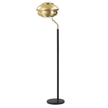 An Alvar Aalto brass 'A 808' floor lamp, Valaistustyö Ky, Finland.