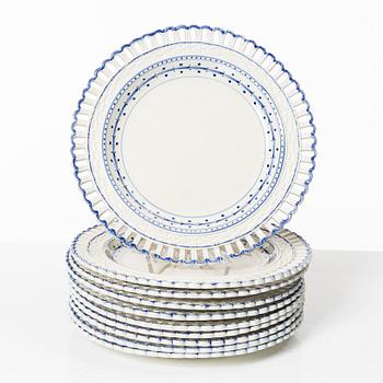 A set of 10 cream ware dessert dishes, Sweden Rörstrand, Empire, 19th century.