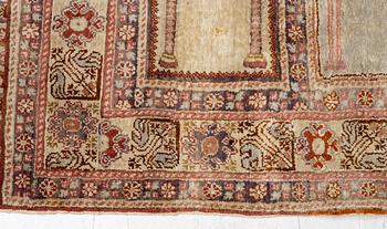 A Kayseri Saff rug, c. 228 x 87 cm.