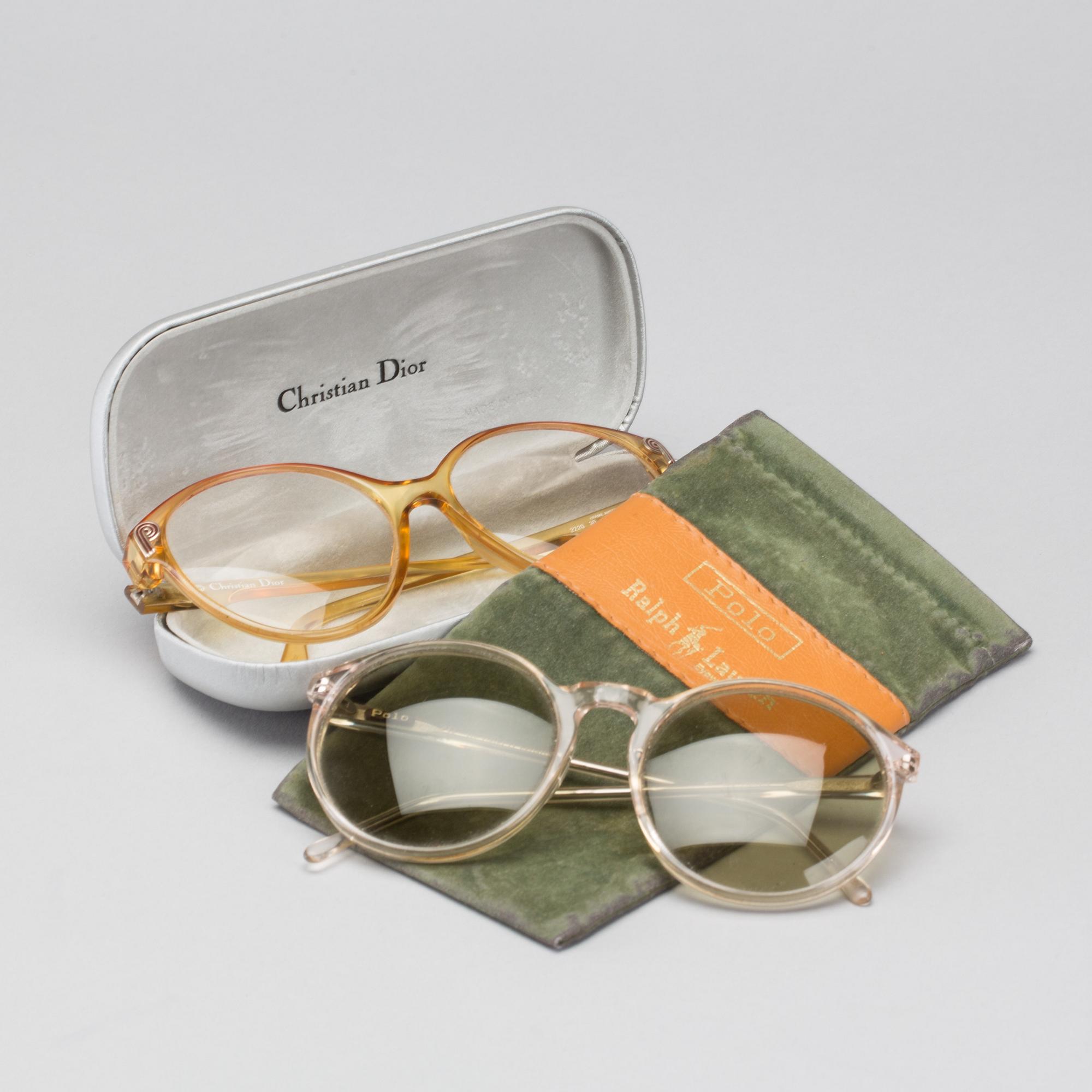 GLASÖGON resp. SOLGLASÖGON 2 st, Christian Dior samt Ralph Lauren,