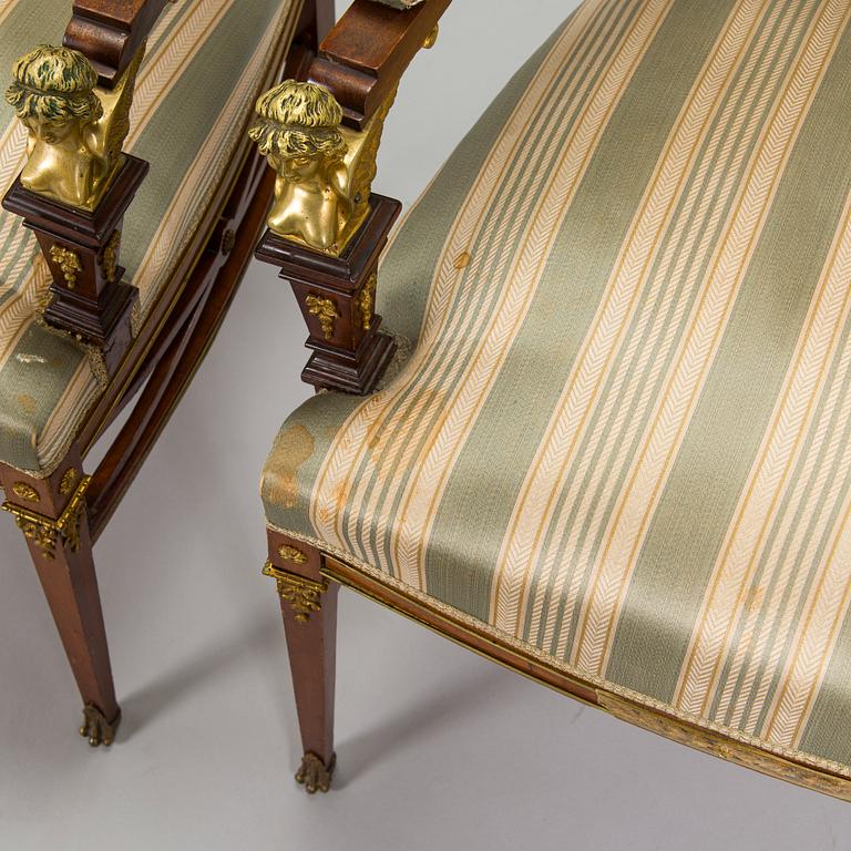 Möblemang, 8 delar, Empirestil, Ryssland, 1900-talets början.