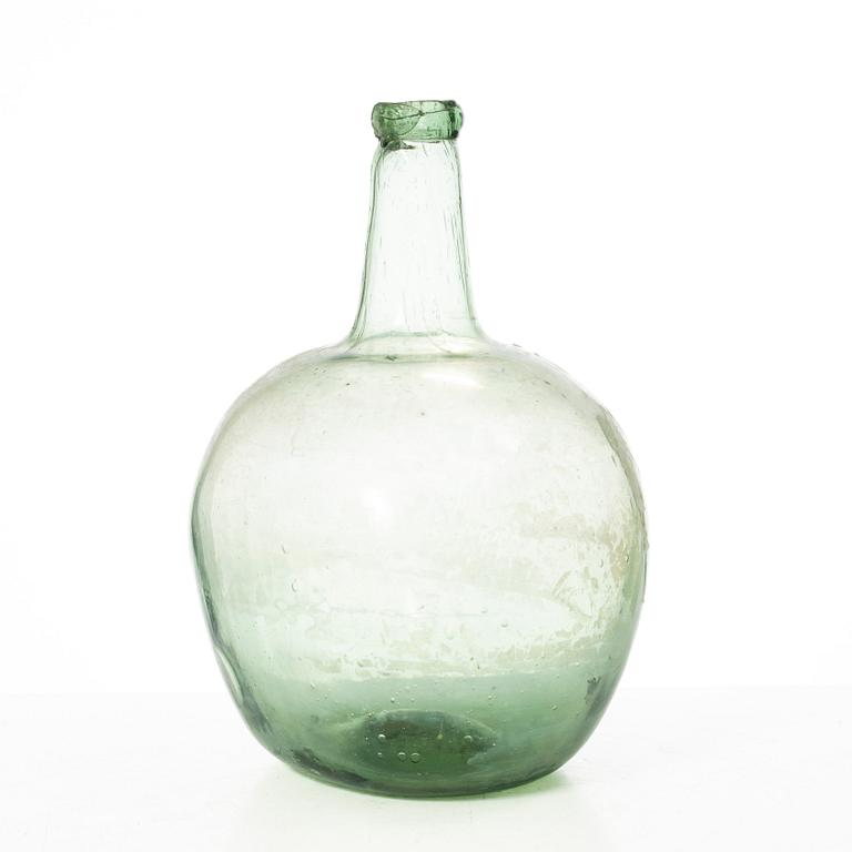 Flaska, glas, allmoge, 17-1800-tal.
