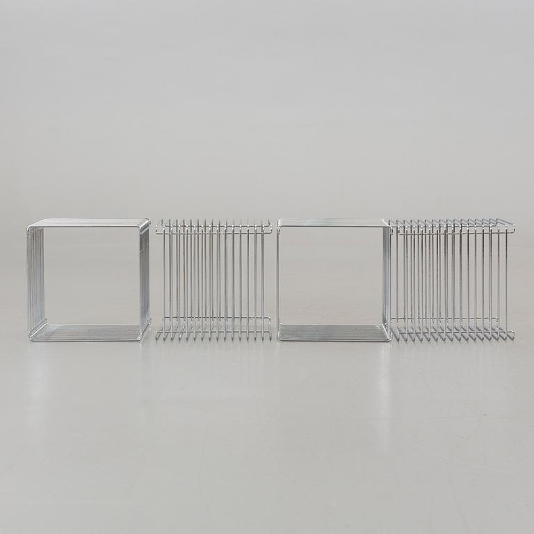 A SET OF 4 VERNER PANTON "WIRE CUBES".