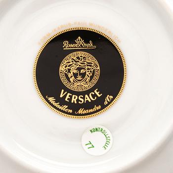 VERSACE Ikarus, Médaillon Méandre d'Or 2 + 2 porcelain plates with a coffee cup by Rosenthal.