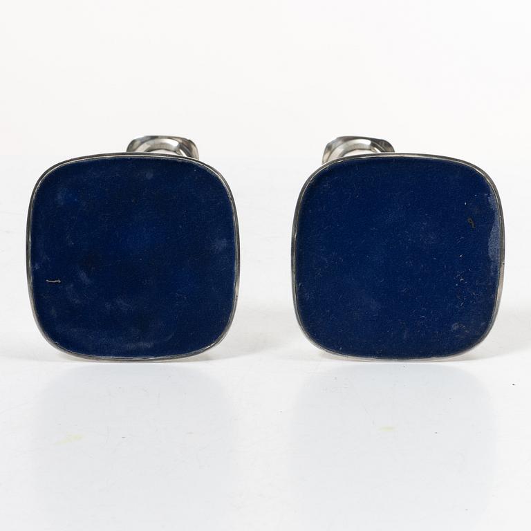 Guldsmedsaktiebolaget (GAB), a pair of silver candlesticks, design Sven-Arne Gillgren, Stockholm 1963.