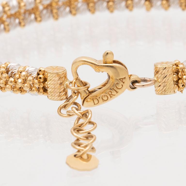 An 18K white and red gold necklace by D'orica Italy.