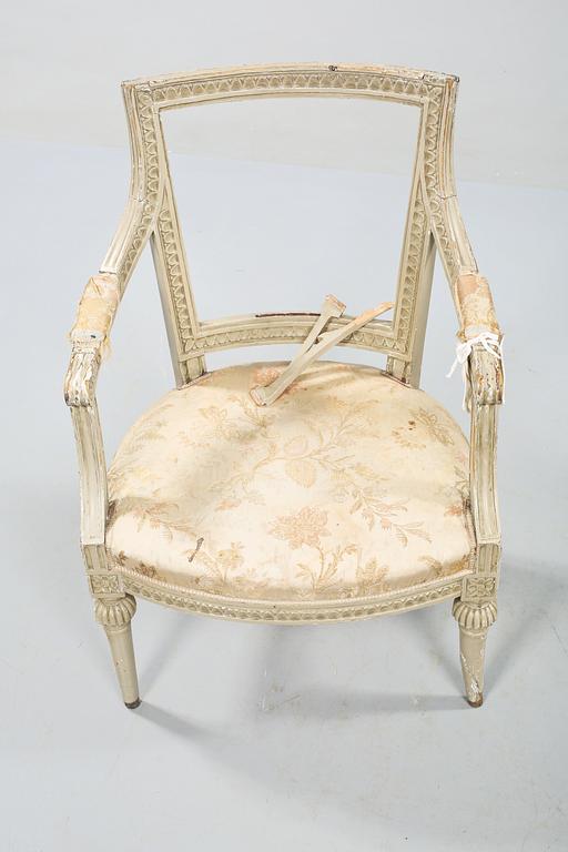 KARMSTOLAR, ett par, gustavianska, omkring år 1800.
