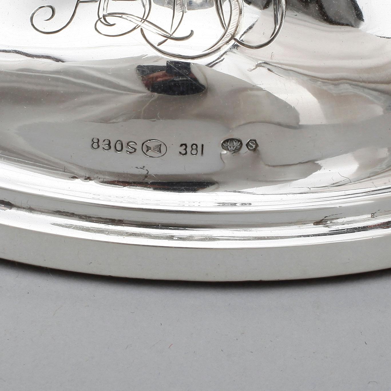 LJUSSTAKAR, 2+1, silver, Norge, 1900-talets andra hälft. Fylld fot.