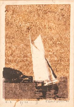 Lars Lerin, träsnitt signerat daterat och numrerat 94 e:t 4/20.