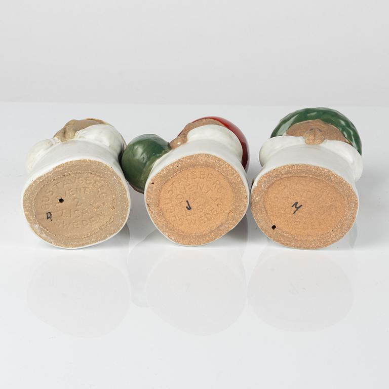 Lisa Larson, figuriner, 6 st samt vas, "Thalia", Gustavsberg.