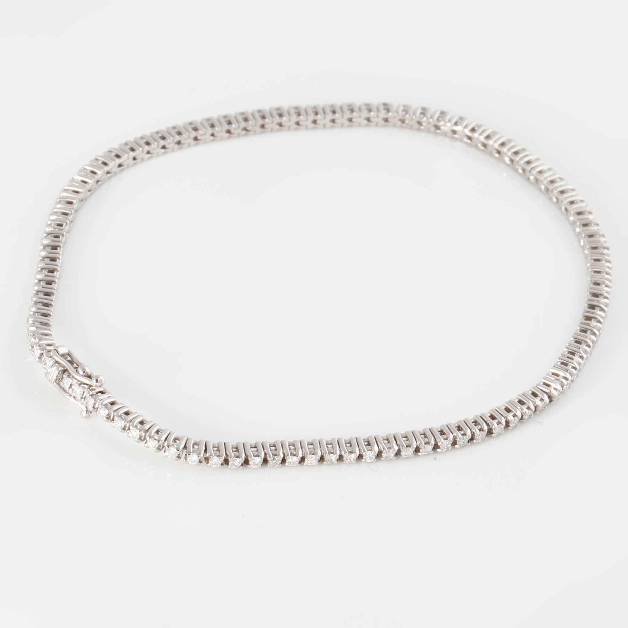 ARMBAND, sk tennisarmband, med briljantslipade diamanter ca 0.90 ct.