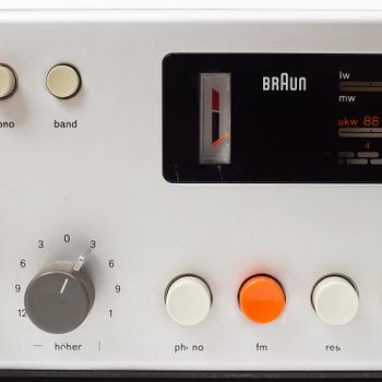 A Dieter Rams HiFi stereo tuner-amplifier, Regie 500, Braun 1970s.