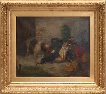 OKÄND KONSTNÄR, olja på duk, monogramsignerad, 1800-tal.