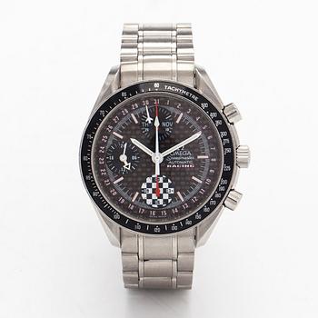 Omega, Speedmaster, Racing, Triple Date, "Michael Schumacher World Champion 2002", chronograph, wristwatch, 39 mm.