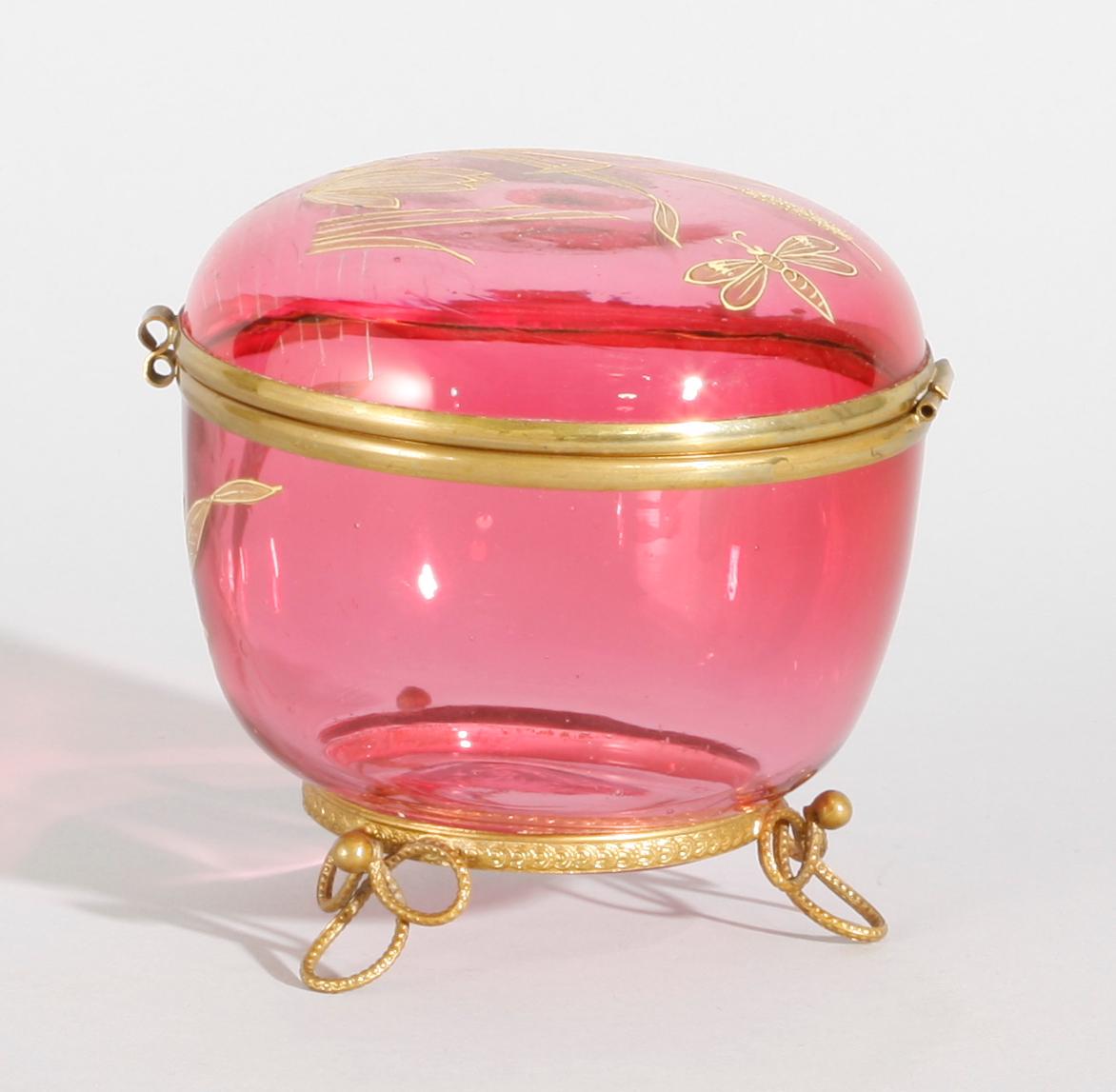 BONBONJÄR, glas. 1800/1900-tal.