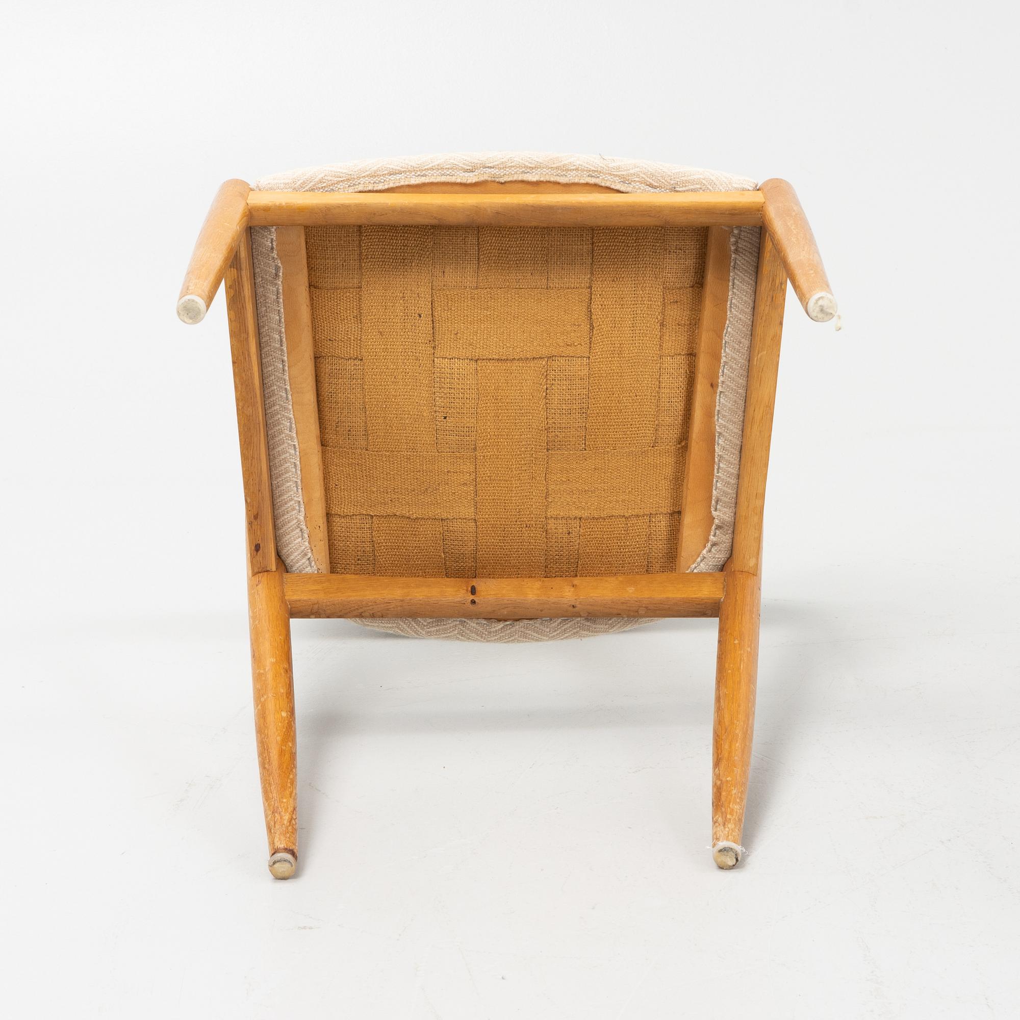 Kai Kristiansen, stolar, 4 st, "Pige/T21", Danmark, 1950/60-tal. Bord medföljer.