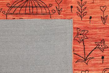 A hand-embroidered Kilim rug, approx. 209 x 171 cm.