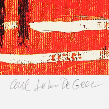 Carl Johan De Geer, lithograph in colours, signed 4/30.