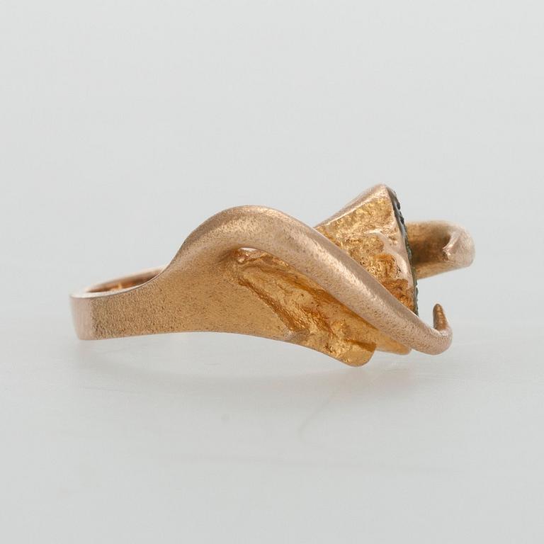 Björn Weckström, RING, 14K guld, "Siviang" zoisit, Lapponia 1975.