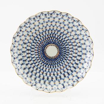 Teservis 15 dlr "Cobalt Net", Lomonosov Sovjetunionen porslin.