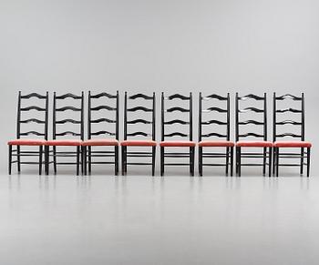 Gunnar Asplund, a set of eight chairs, for the staffroom at Karlshamn Secondary School, Sweden, ca 1912-1918.