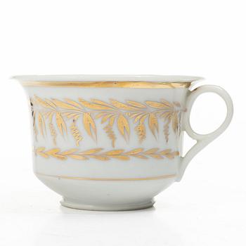 Eight cups with saucers, Late Empire, mid-19th century.