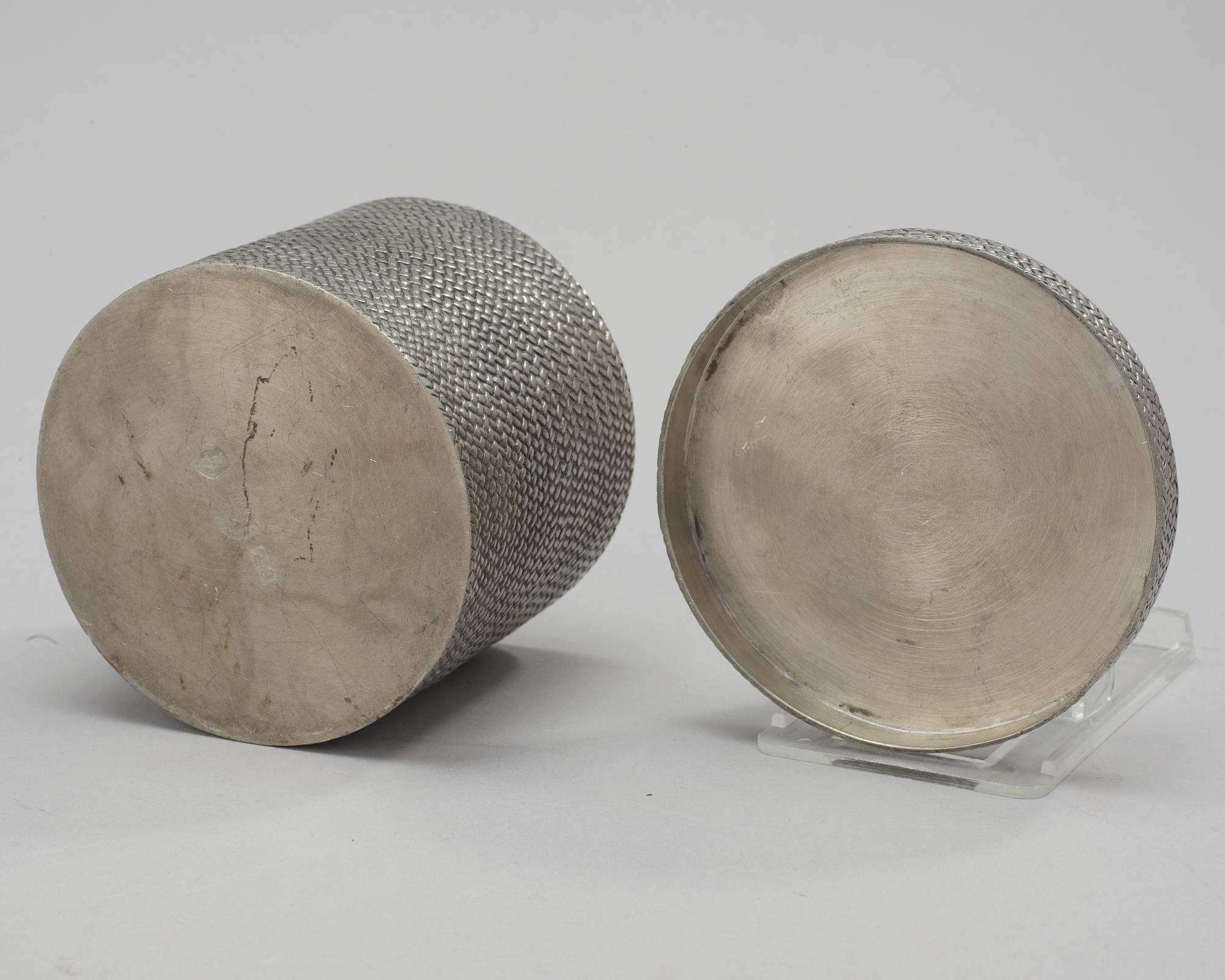 An Estrid Ericson pewter box with cover by Svenskt Tenn.