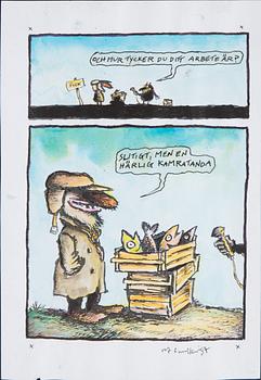 ULF LUNDKVIST, akvarell och tusch, signerad.