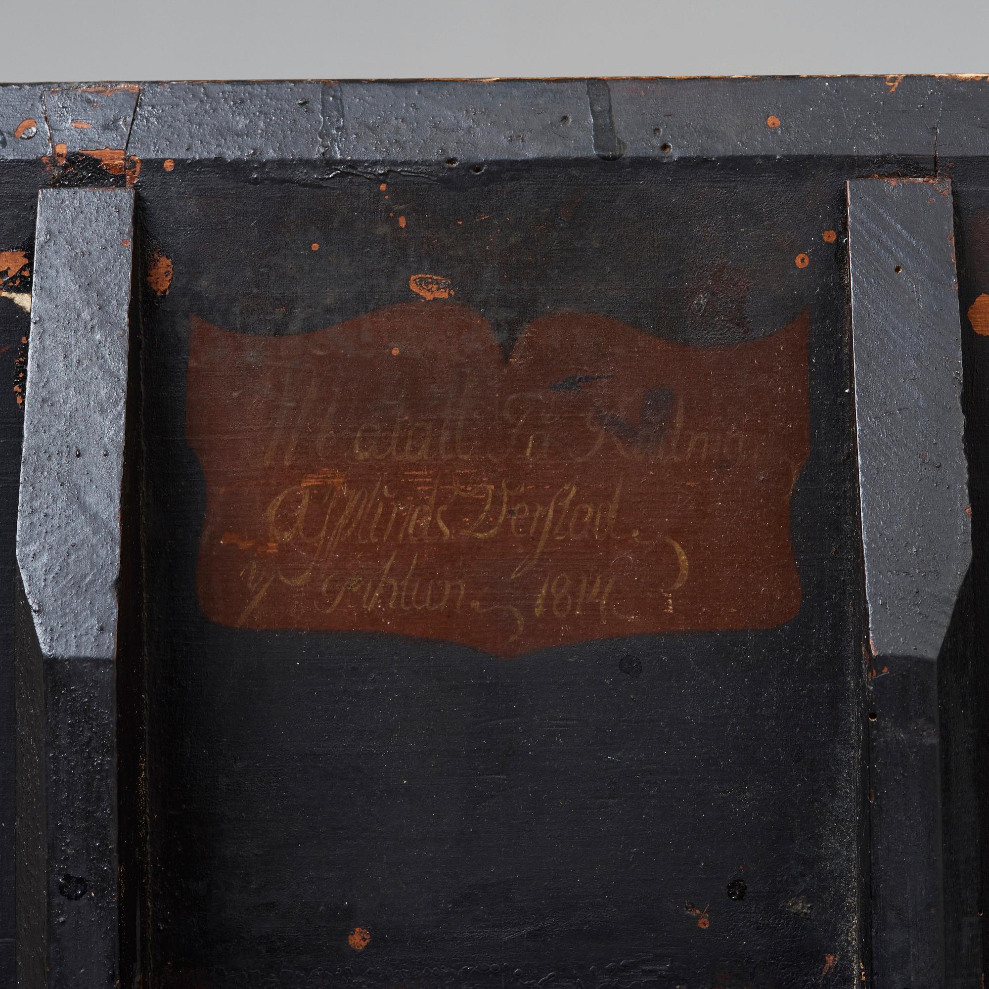 A Swedish tilt top table, from Nils Asplind's workshop signed and dated 1814.