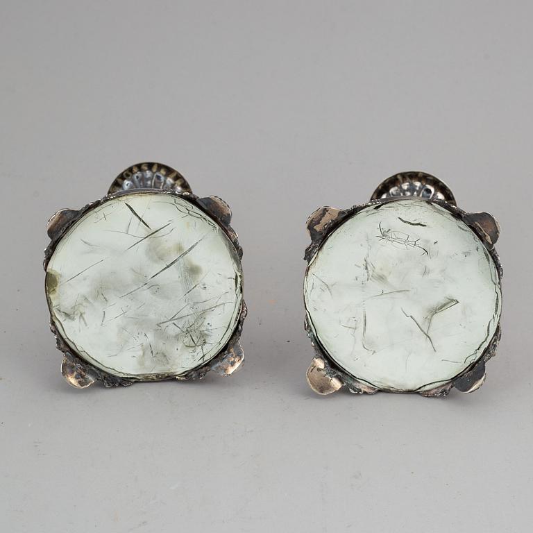 ERIK ADOLF ZETHELIUS, LJUSSTAKAR, ett par, silver, senempire, Stockholm 1839.