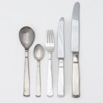 Jacob Ängman, a 49-piece Swedish silver cutlery set, model 'Rosenholm', GAB, Stockholm, including 1962.