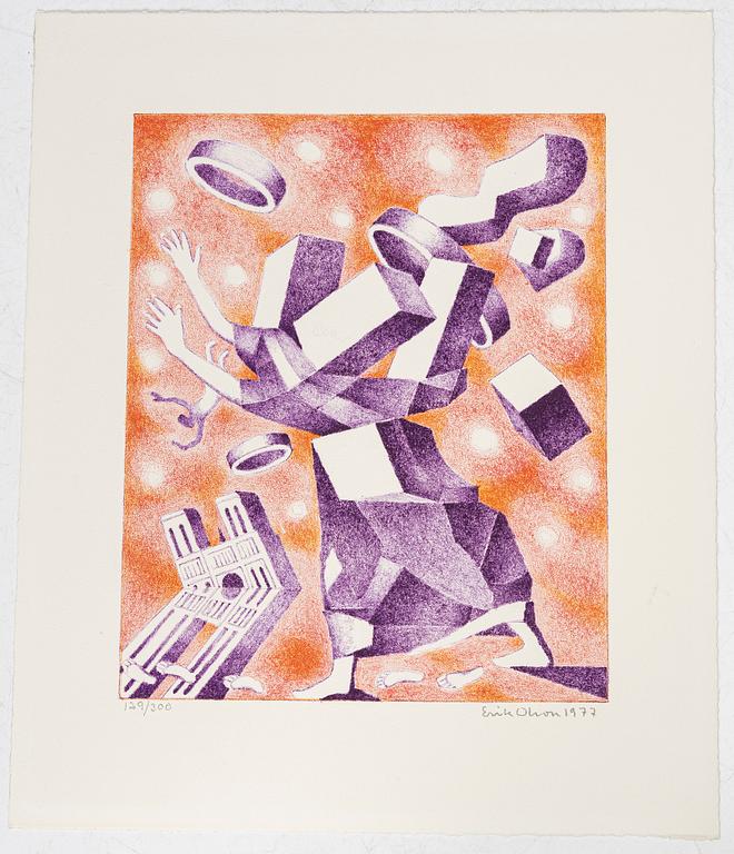 Erik Olson, 'En sökares vandring', folder with colour lithographs, 3 works, including book and catalogue.