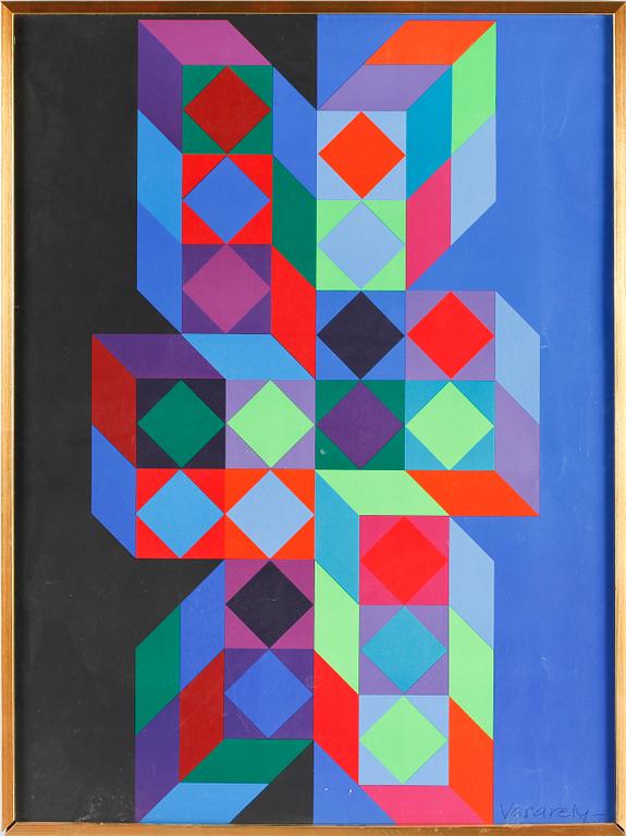 VICTOR VASARELY, färgserigrafi. Sign i trycket.