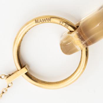 Necklace, 17K gold with citrine in the form of a sweet wrapper.