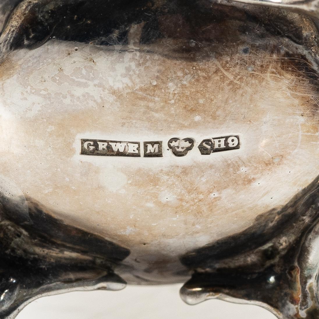 Samling silver, mestadels GEWE, 7 delar, vikt ca 550 gram.