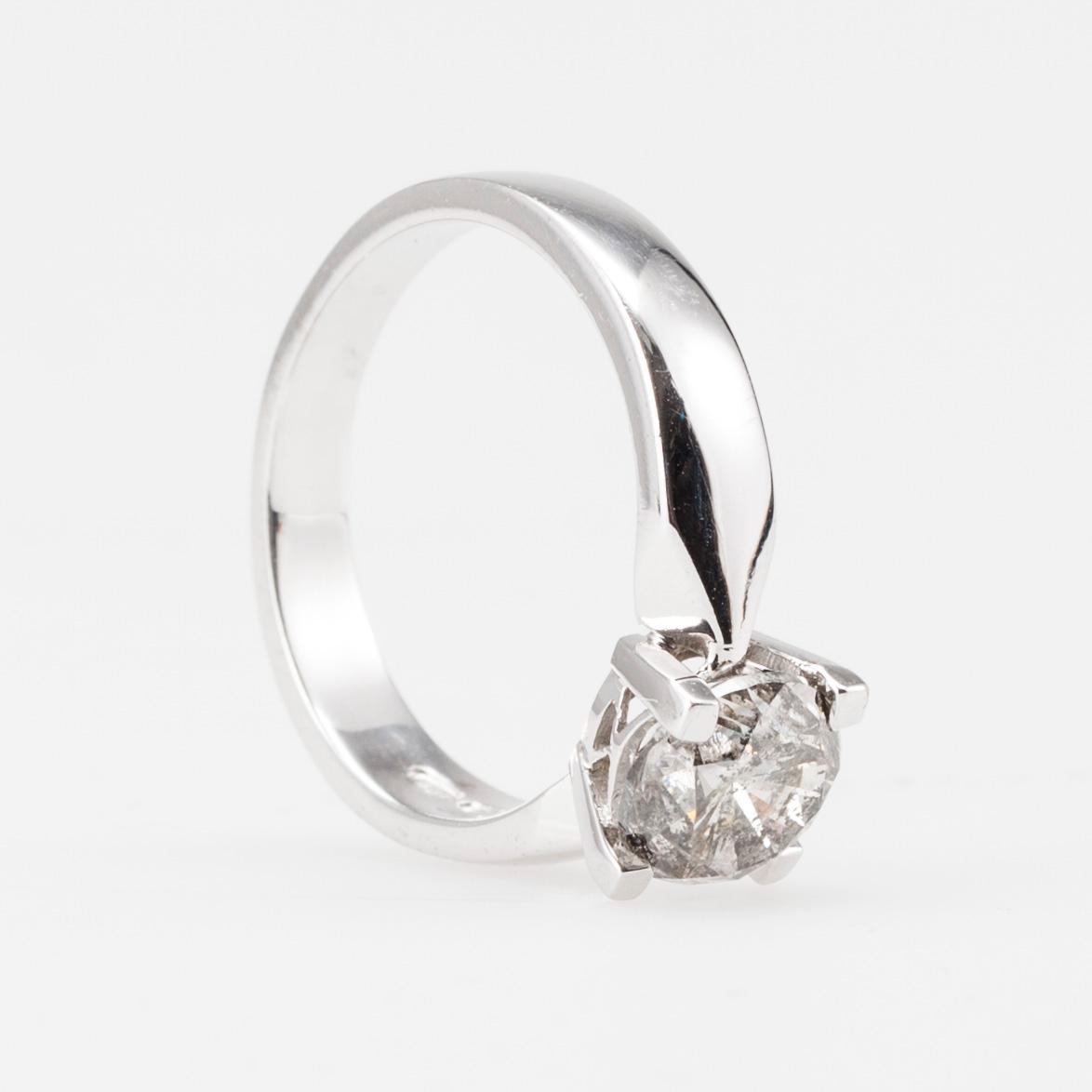 RING, vitguld 14K, Morris Lindblom, briljantslipad diamant, ca 1,40 ct. Vikt 5,4 g.